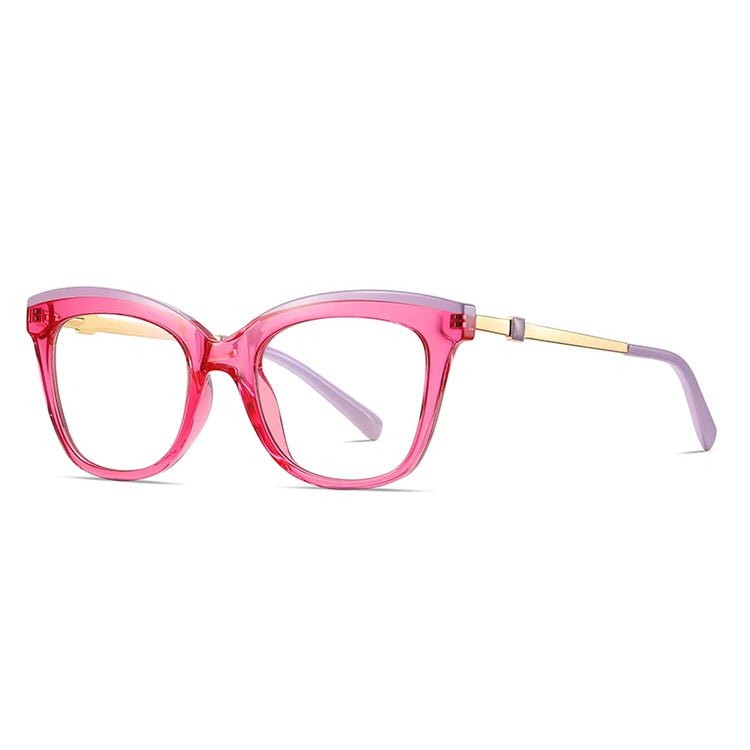 CELIN GOLD DETAIL ANTI BLUE LIGHT CAT EYE FRAME GLASSES