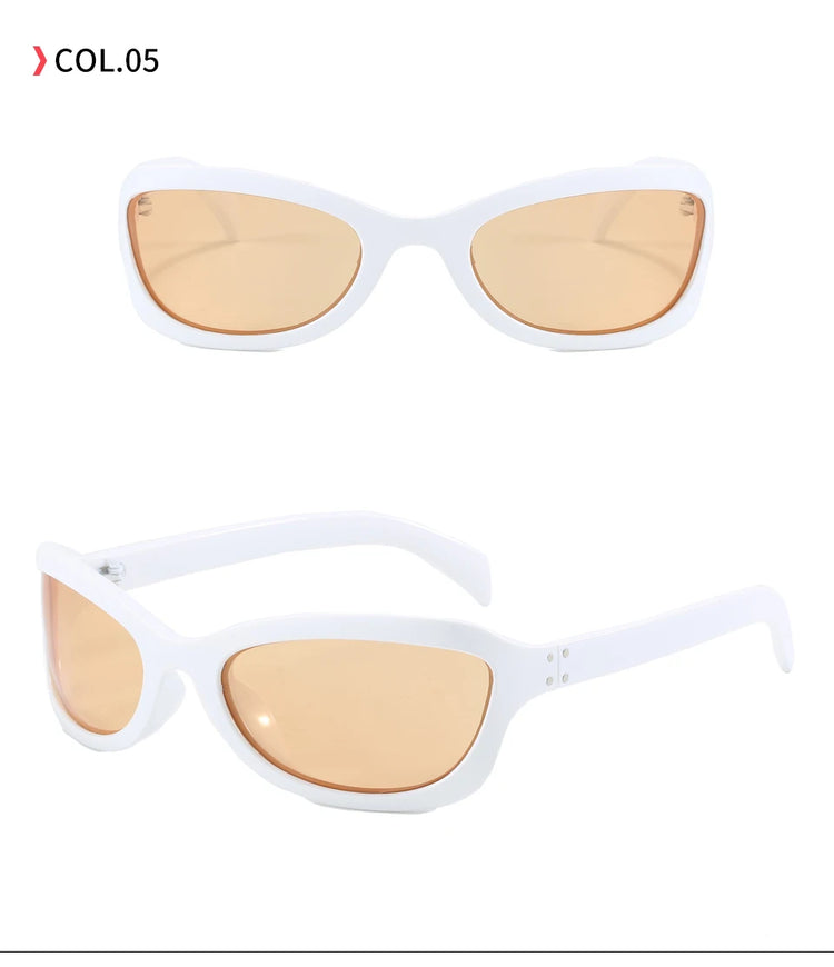 Rebecca Polarized Womens Y2K Oval Frame Fashion Sunglasses