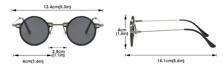 WILLIAM UNISEX RETRO METAL ROUND FRAME UV400 SUNGLASSES