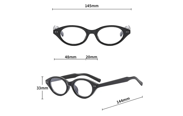 Ember Womens Small Oval Frame Anti-Blue Light Blocking Glasses