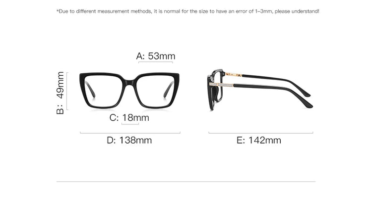 Polaris Womens Square Frame Anti Blue Light Blocking Glasses