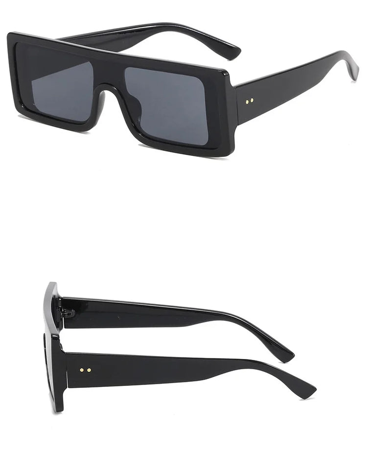 TOKYO UNISEX FLAT-TOP RECTANGULAR FRAME UV400 SUNGLASSES