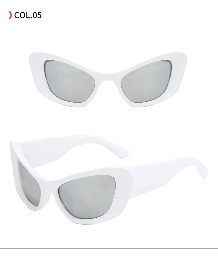 GENESIS WOMEN'S UV400 BOLD RETRO SQUARE CAT-EYE FRAME SUNGLASSES