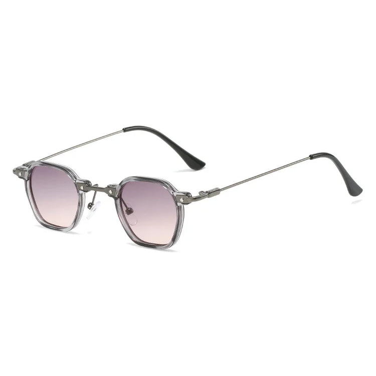 EDDIE UNISEX RETRO SMALL SQUARE FRAME GRADIENT LENS SUNGLASSES