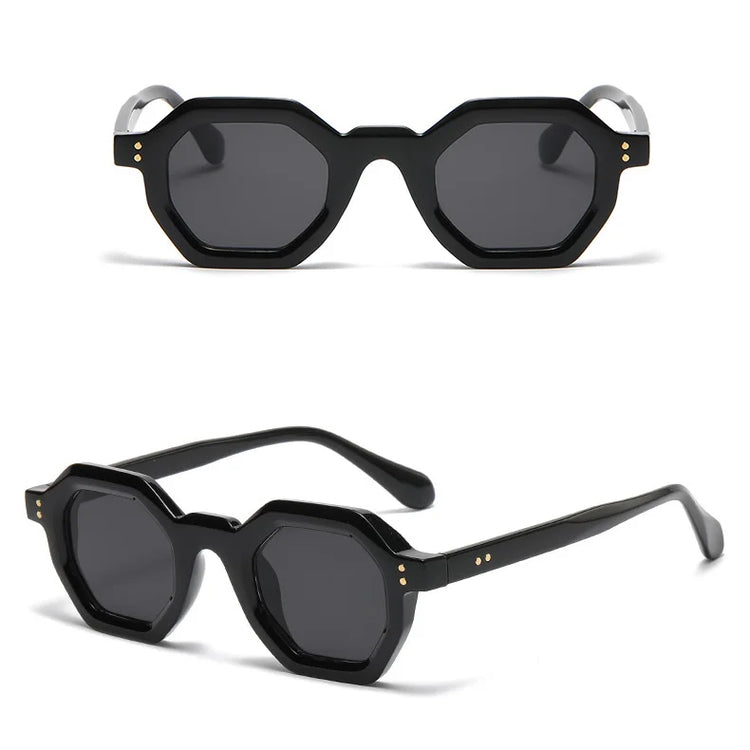 ISRAEL UNISEX RETRO HEXAGONAL FRAME POLARIZED SUNGLASSES