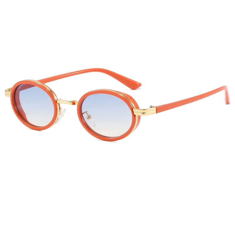 ASIA WOMEN'S  SMALL RETRO OVAL FRAME UV400 SUNGLASSES