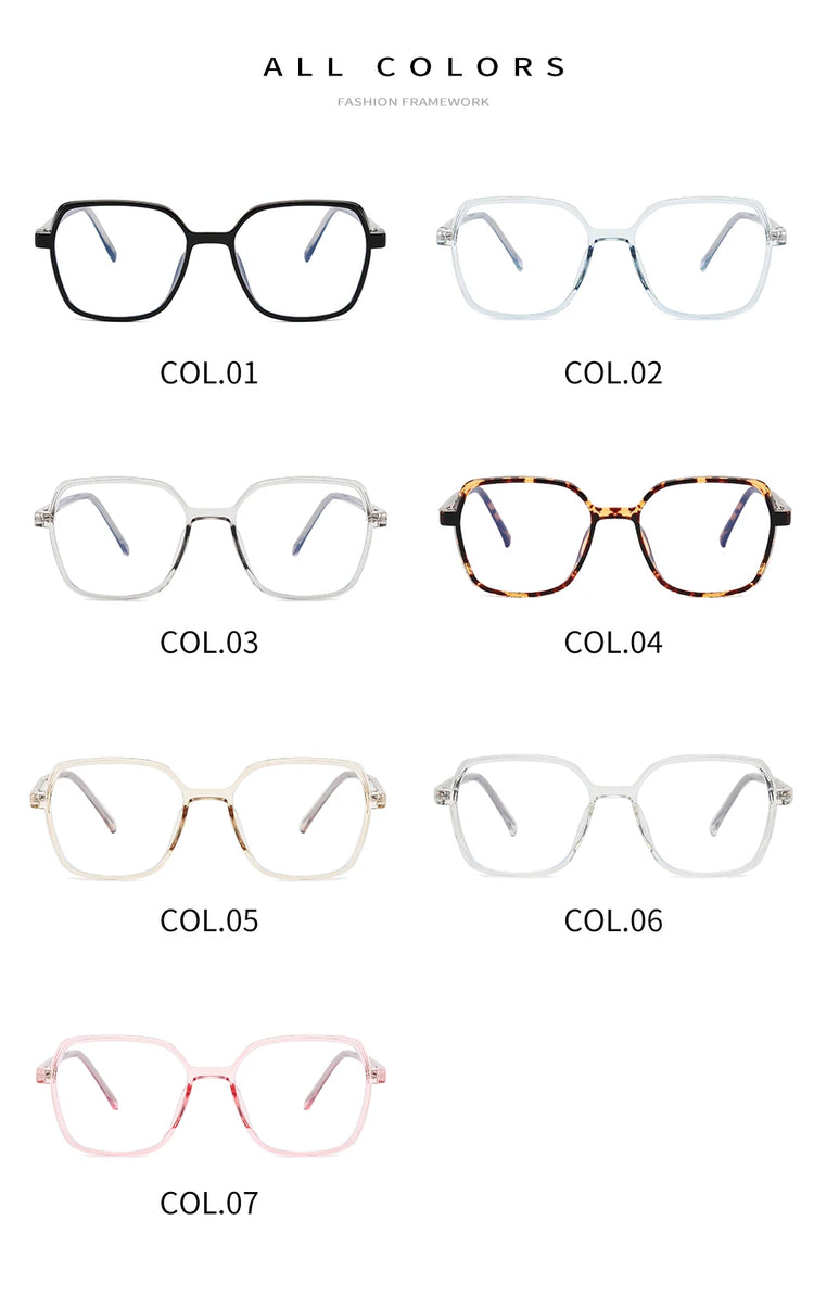 LEIGHTON UNISEX OVERSIZED SQUARE FRAME ANTI-BLUE LIGHT BLOCKING GLASSES
