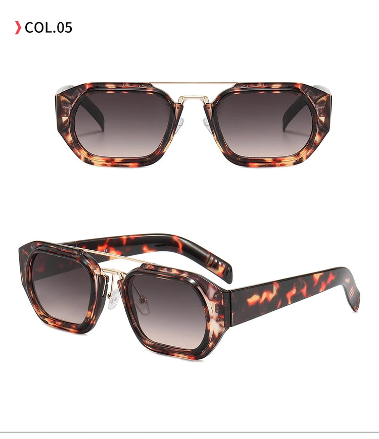 JAYDEN MEN'S RECTANGLE FRAME FLAT TOP UV400 SUNGLASSES