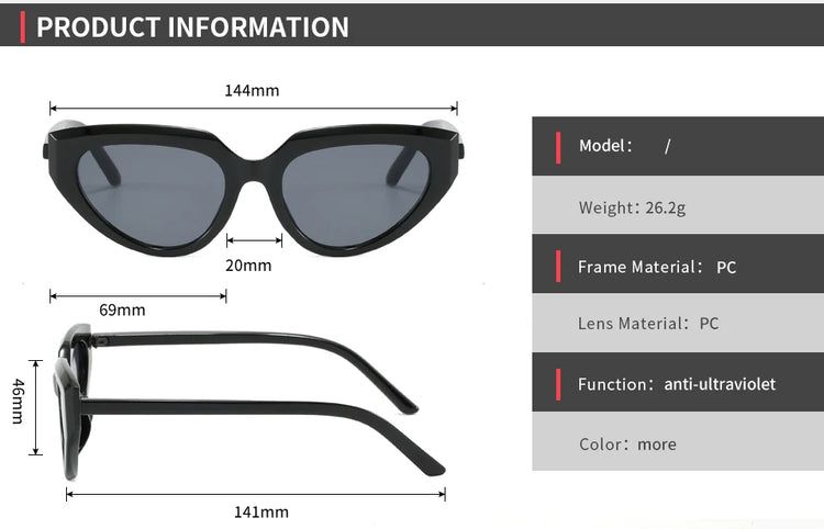 Lyra Women's Small Cat-Eye Frame UV400 Sunglasses