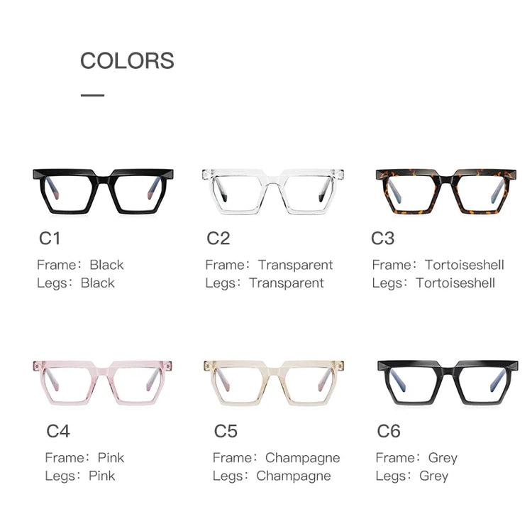 WILLIAM UNISEX TR90 BLOCK FRAME ANTI BLUE LIGHT GLASSES