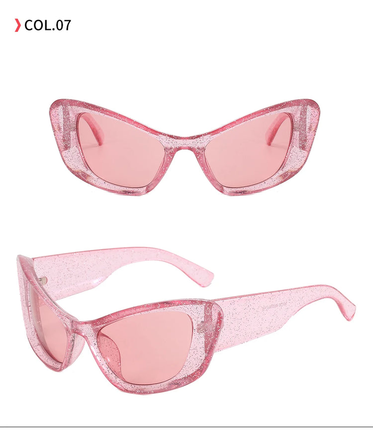 GENESIS WOMEN'S UV400 BOLD RETRO SQUARE CAT-EYE FRAME SUNGLASSES