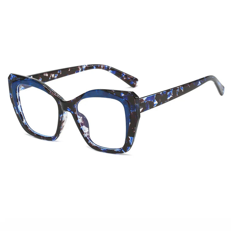 MARIA WOMEN'S TWO-TONE ANTI BLUE LIGHT CAT EYE FRAME GLASSES