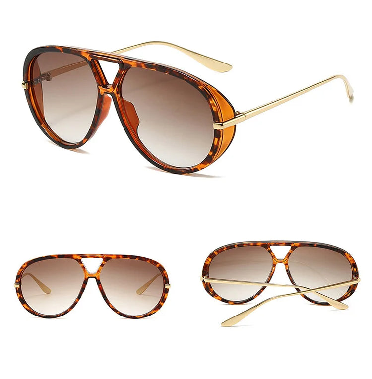 Bryce Unisex Retro Pilot Frame UV400 Sunglasses