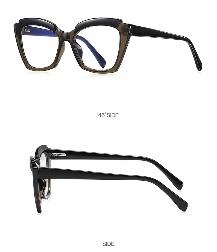 NICOLE TWO-TONE ANTI BLUE LIGHT CAT EYE FRAME GLASSES