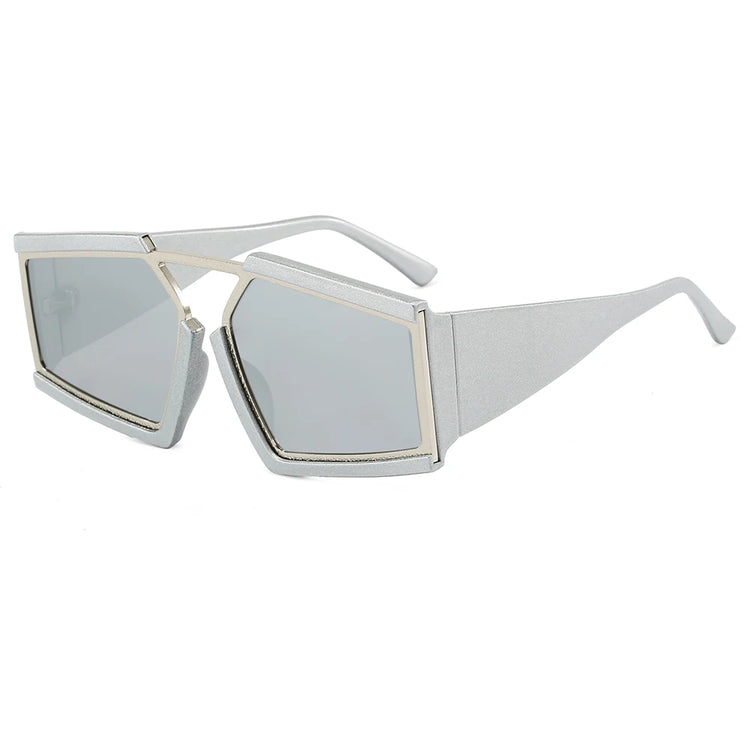 MITCHELL OVERSIZED UNISEX UV400 BOLD RECTANGULAR FRAME SUNGLASSES