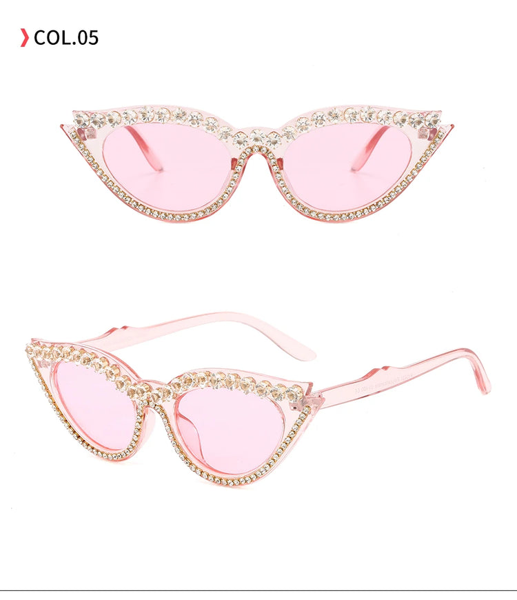 Trixie Women's Rhinestone Cat Eye Frame UV400 Sunglasses