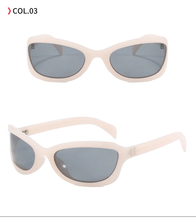 Rebecca Polarized Womens Y2K Oval Frame Fashion Sunglasses