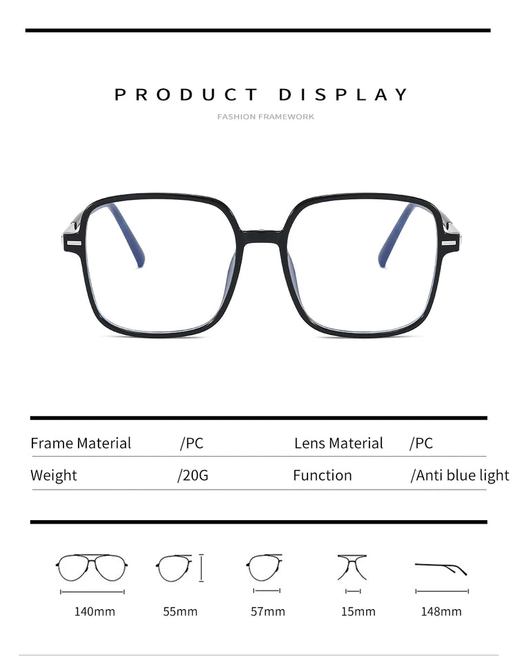 Briar Oversized Square Frame Anti-Blue Light Blocking Glasses