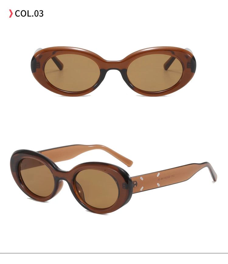 Iris Women's Small Retro Oval Frame UV400 Sunglasses