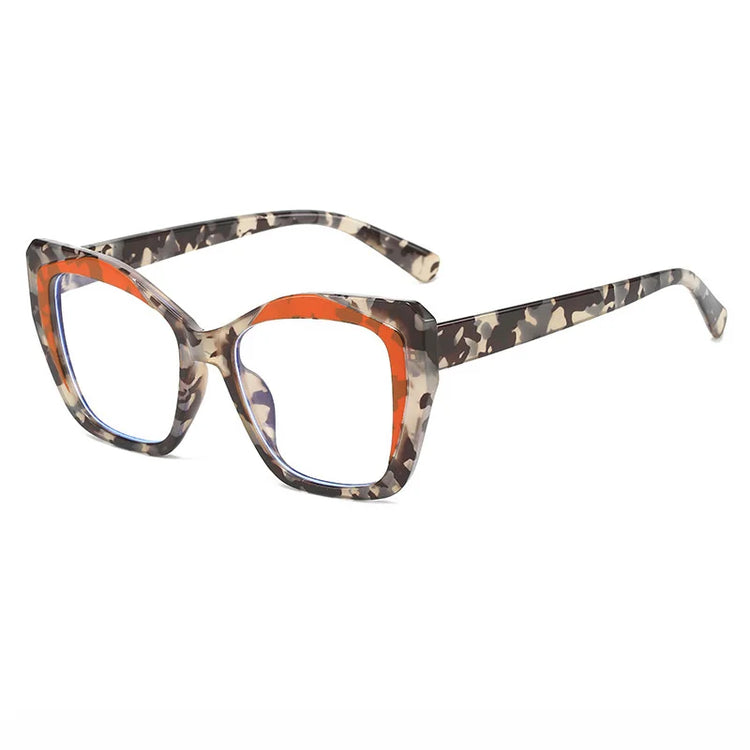 MARIA WOMEN'S TWO-TONE ANTI BLUE LIGHT CAT EYE FRAME GLASSES