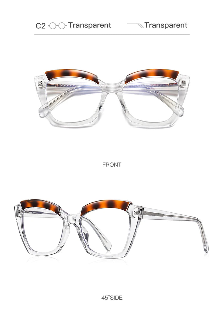 NICOLE TWO-TONE ANTI BLUE LIGHT CAT EYE FRAME GLASSES
