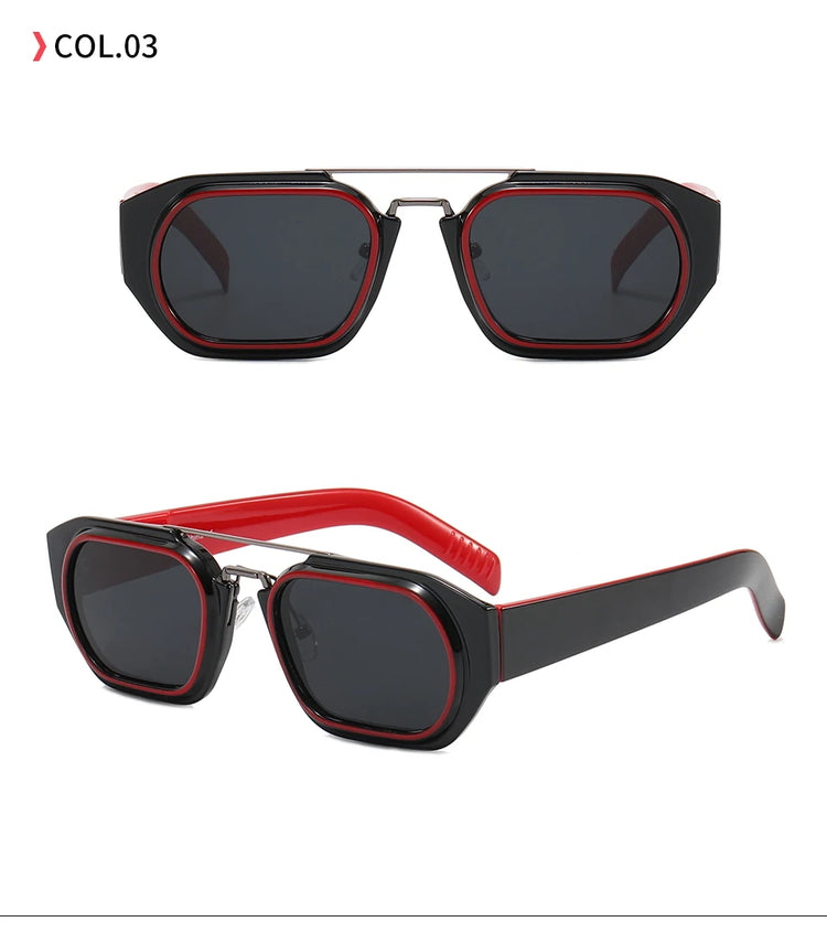 JAYDEN MEN'S RECTANGLE FRAME FLAT TOP UV400 SUNGLASSES
