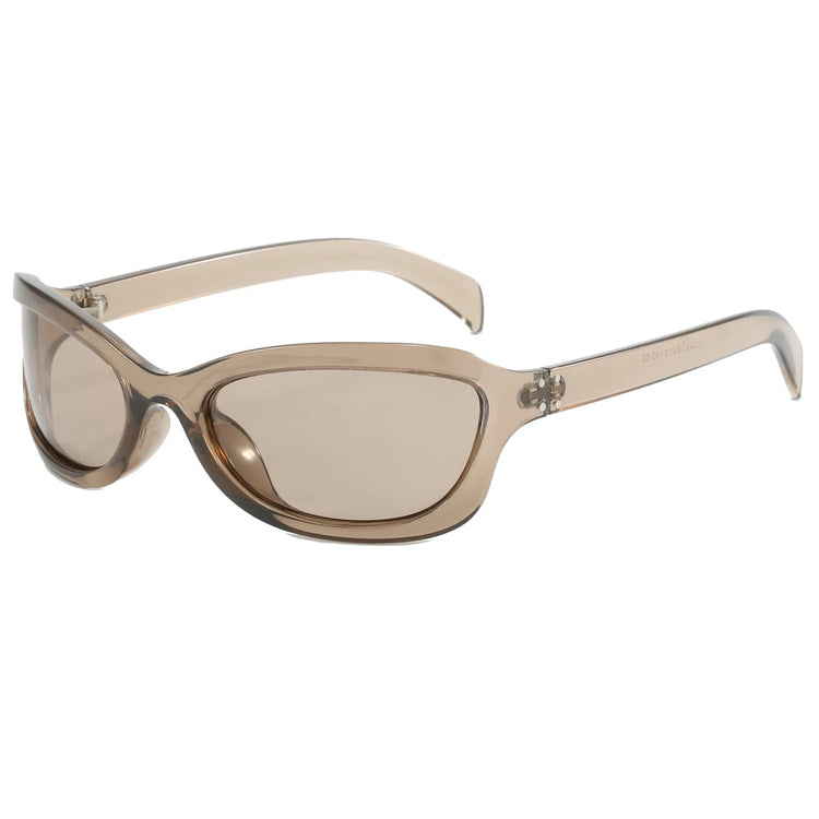 Rebecca Polarized Womens Y2K Oval Frame Fashion Sunglasses