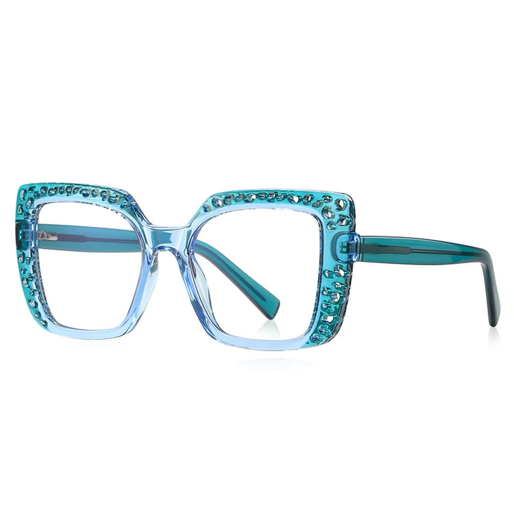 PRINCESS WOMENS OVERSIZED SQUARE FRAME ANTI BLUE LIGHT BLOCKING GLASSES