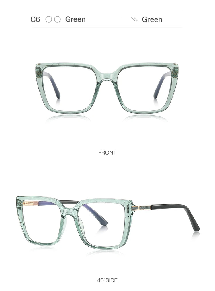 Polaris Womens Square Frame Anti Blue Light Blocking Glasses