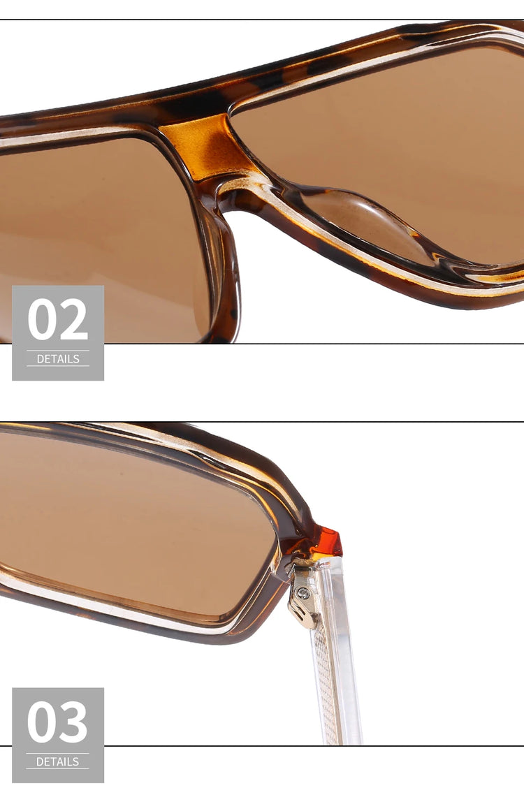 Zephyr Unisex UV400 Oversized Retro Pilot Frame Sunglasses