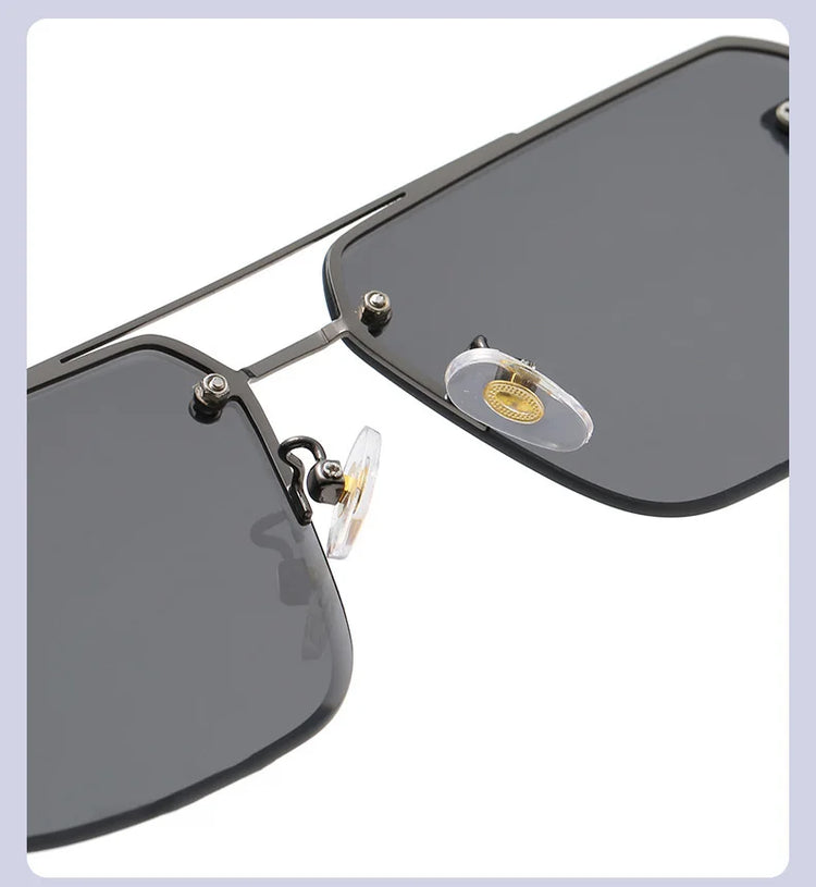 Pierre Unisex Rimless Square UV400 Sunglasses