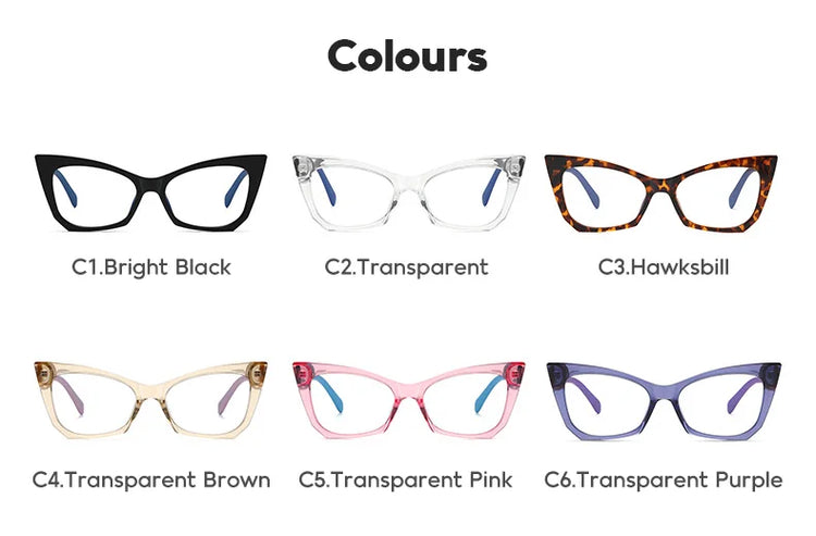 KENDRA WOMEN'S RETRO PRINTED ANTI BLUE LIGHT CAT EYE FRAME GLASSES