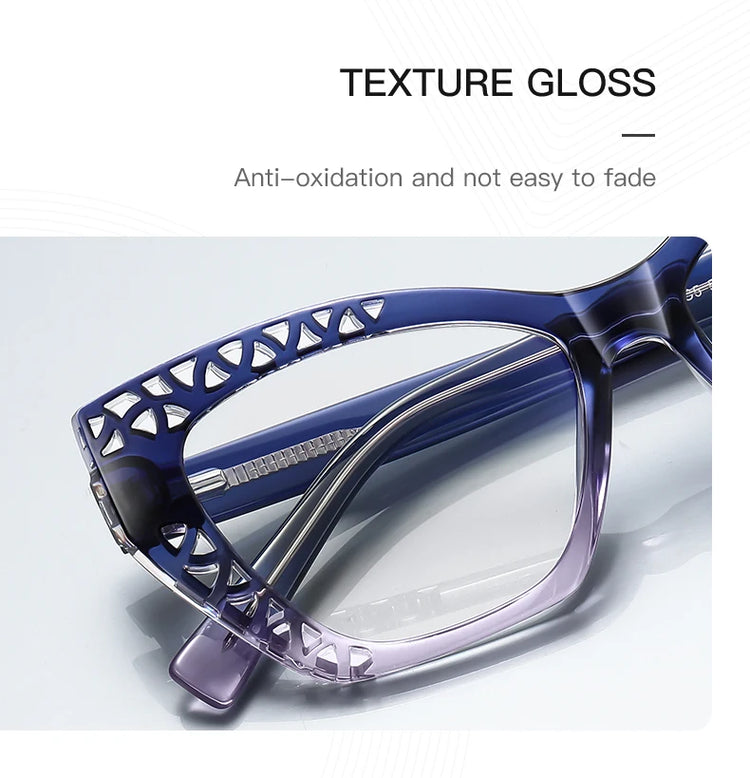 ROBYN WOMEN'S ANTI BLUE LIGHT LASER CUT DETAIL CAT EYE FRAME GLASSES