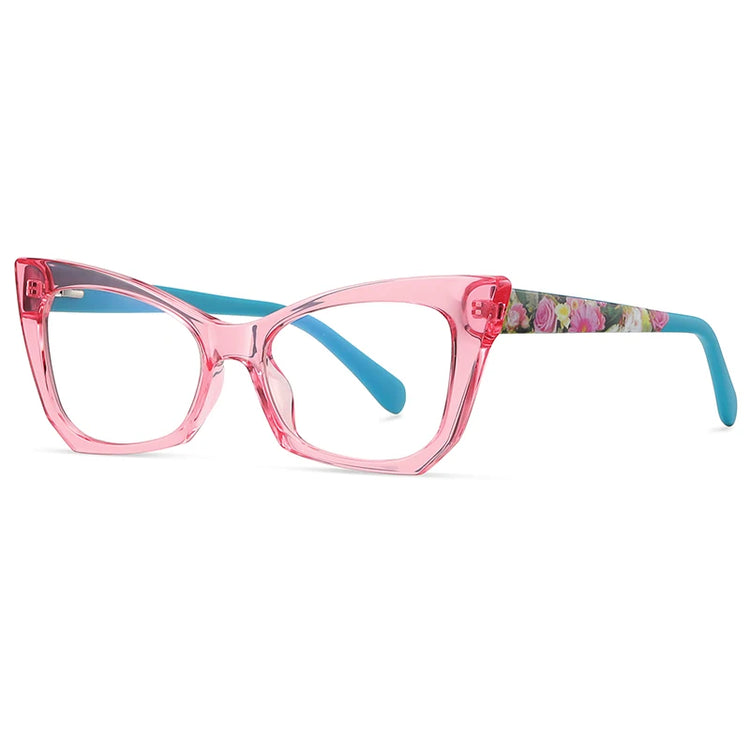 KENDRA WOMEN'S RETRO PRINTED ANTI BLUE LIGHT CAT EYE FRAME GLASSES