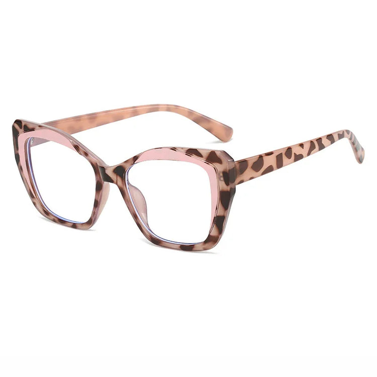 MARIA WOMEN'S TWO-TONE ANTI BLUE LIGHT CAT EYE FRAME GLASSES