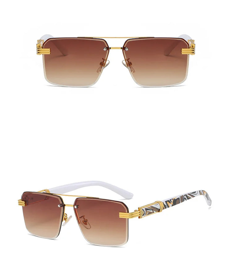 Pierre Unisex Rimless Square UV400 Sunglasses
