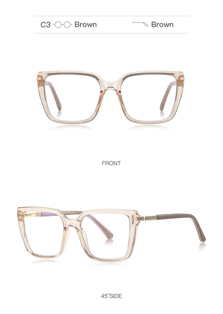 Polaris Womens Square Frame Anti Blue Light Blocking Glasses