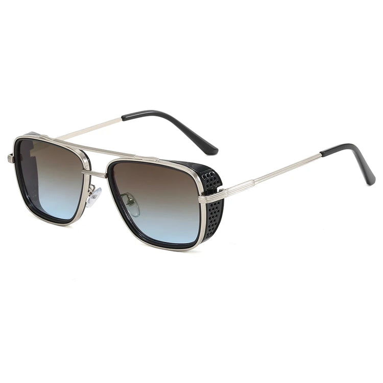 ISHMAEL UV400 MEN'S FLAT TOP SQUARE FRAME SUNGLASSES