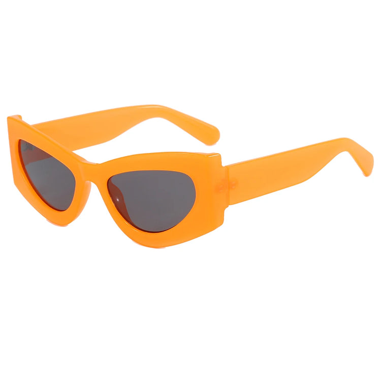 KYLA WOMEN'S UV400 BOLD RETRO OVAL CAT-EYE FRAME SUNGLASSES