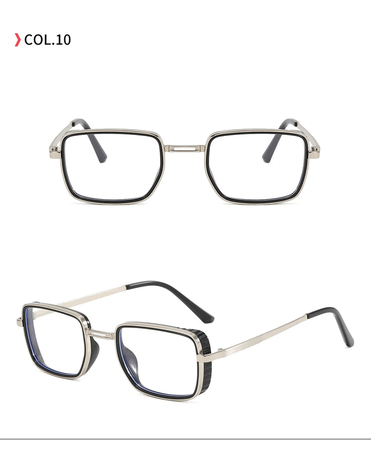 MACKENZIE UV400 UNISEX RETRO RECTANGLE METAL FRAME SUNGLASSES