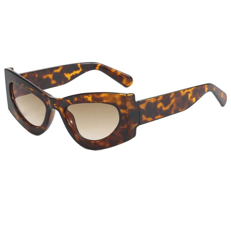 KYLA WOMEN'S UV400 BOLD RETRO OVAL CAT-EYE FRAME SUNGLASSES