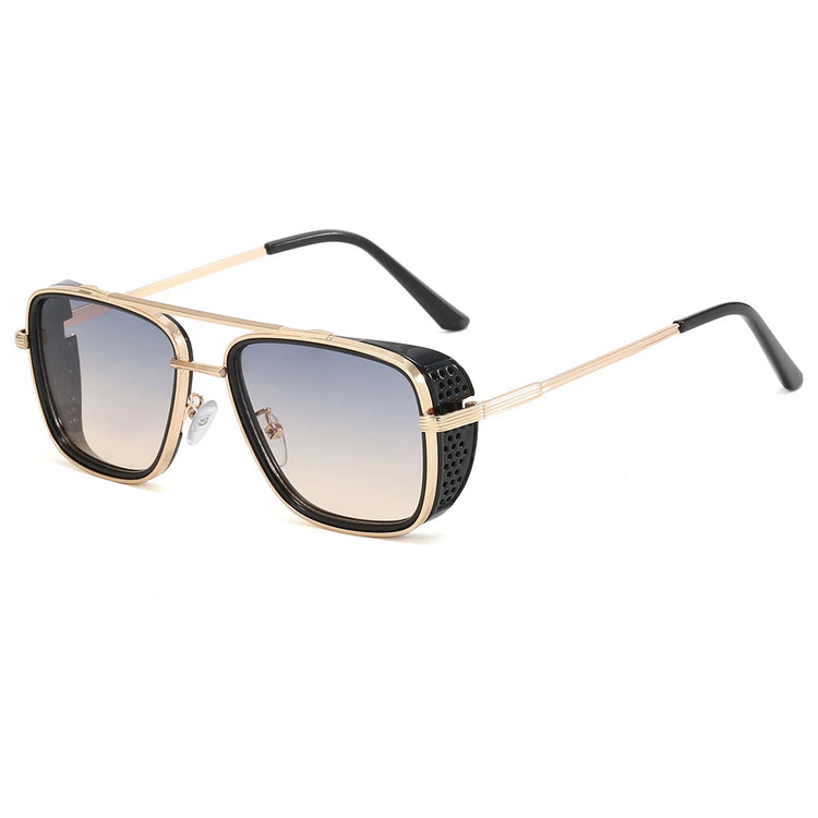 ISHMAEL UV400 MEN'S FLAT TOP SQUARE FRAME SUNGLASSES