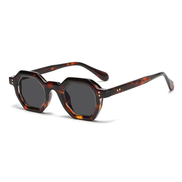 ISRAEL UNISEX RETRO HEXAGONAL FRAME POLARIZED SUNGLASSES