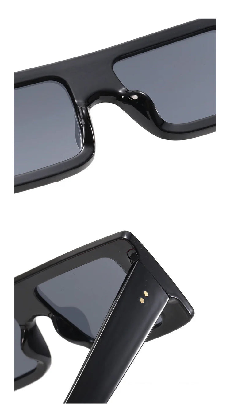 TOKYO UNISEX FLAT-TOP RECTANGULAR FRAME UV400 SUNGLASSES