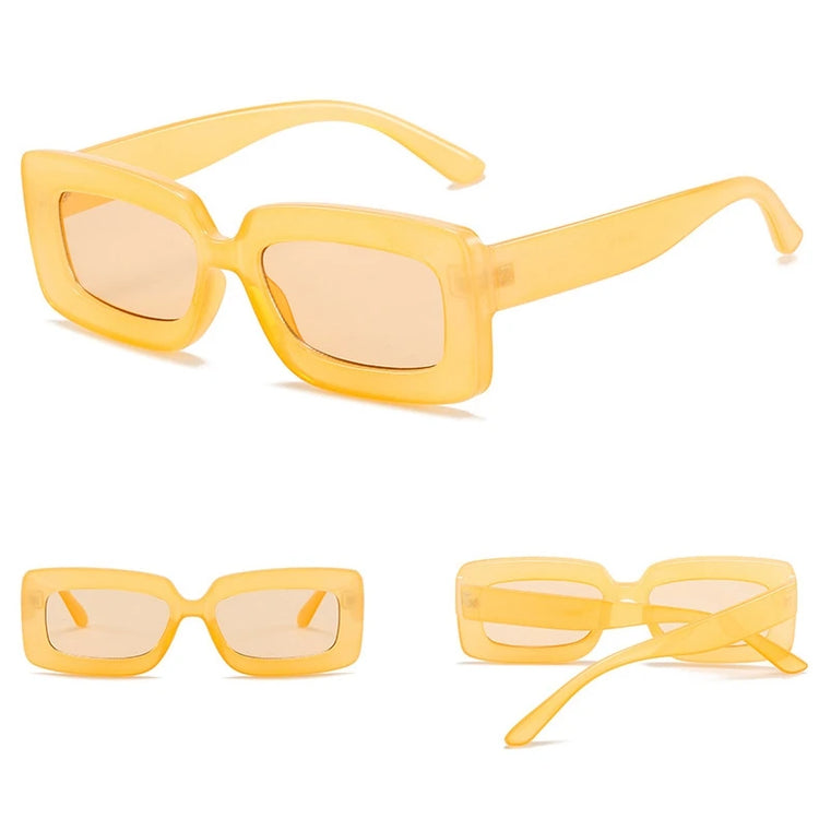 Aurora Women's Rectangular Retro Candy Colored UV400 Sunglasses