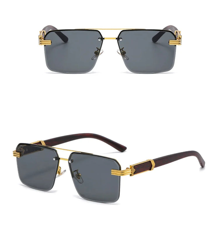Pierre Unisex Rimless Square UV400 Sunglasses