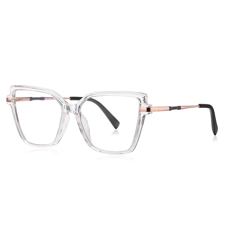 ALAINE GOLD DETAILED ANTI BLUE LIGHT CAT EYE FRAME GLASSES