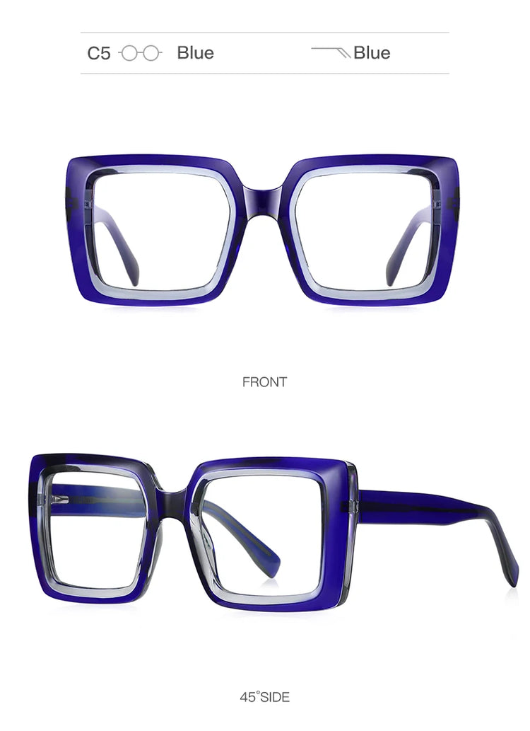 BECKY BLOCK FRAME WOMEN'S OVERSIZED ANTI-BLUE LIGHT OPTICAL GLASSES