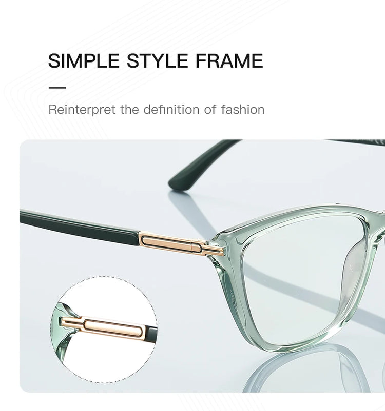 Muse Women's Transparent Anti-Blue Light Cat-Eye Glasses