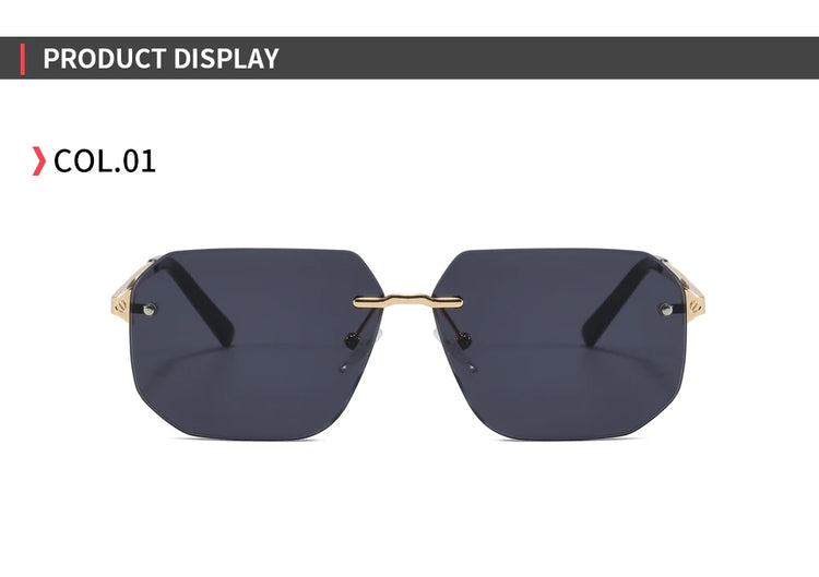 Matteo Unisex Rimless Oversized Square Sunglasses